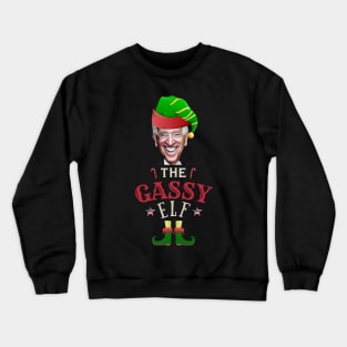 The Gassy Biden Elf Funny | Sarcastic Political Anti Biden Design Crewneck Sweatshirt